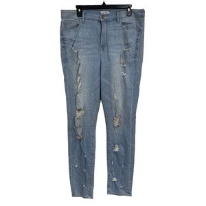 Good american good legs jeans size 18 High Waisted Stretch Distressed Light Wash